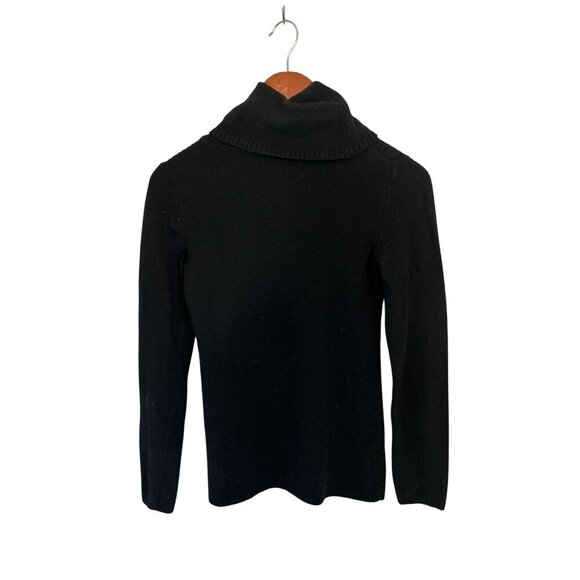 Banana Republic Turtleneck Wool Cashmere Rib Knit Fitted Black Sweater Size Smal - Picture 7 of 9